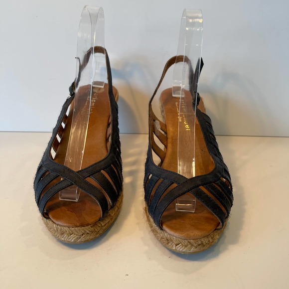 Eric Michael Black Kamielle Suede Espadrille wedge 40 - Picture 2 of 9